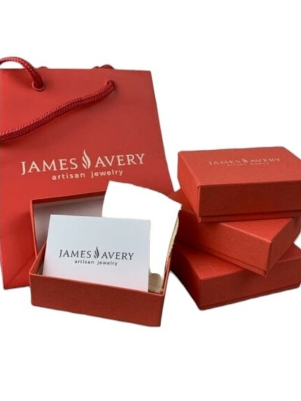 🆕30 James Avery Gift Boxes & Gift Bags with Cream Felt Pouches & White Booklets